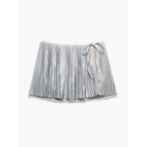 Savage X Fenty Pleated LAMÉ Skirt Spaced Out Metallic Silver Festival Coachella‎